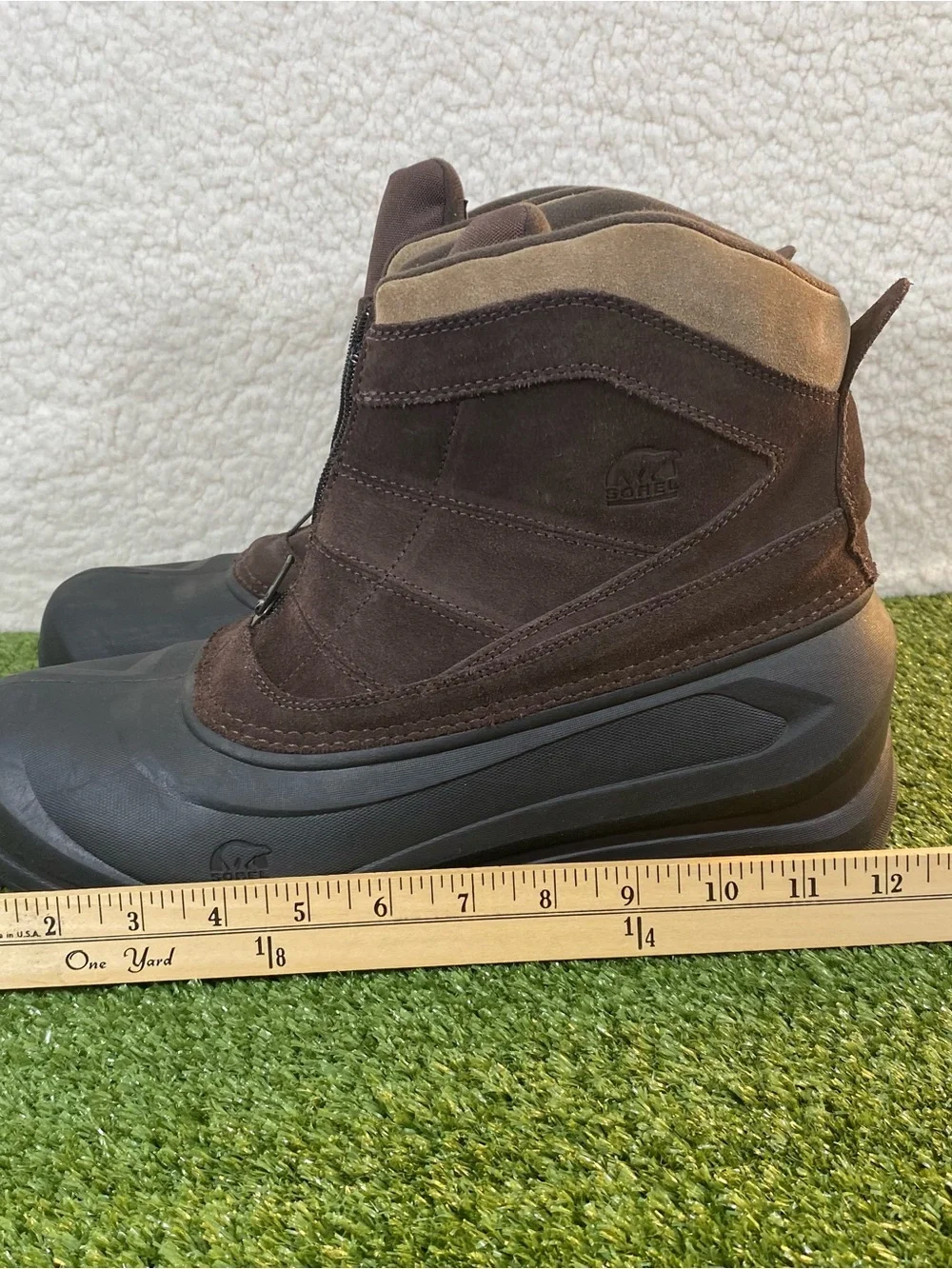 Sorel Cold Mountain Thinsulate Boots Mens Size 13 Brown Zip Duck Waterproof